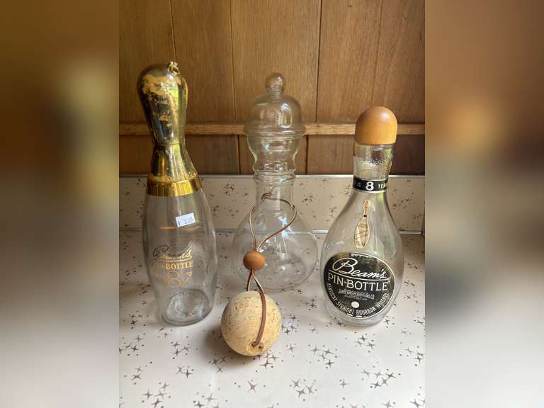 (2) Assorted Clear Glass Liquor Bottles, & Clear Glass Pitcher/Decanter