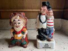 (3) Assorted Antique Liquor Bottles, & Prospector Decoration