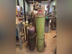 Oxy-Acetylene Welding Setup w/ Tanks, Adapters, Hoses, Cutting/Welding Tips & Cart