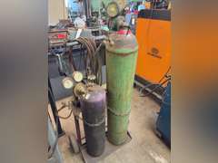 Oxy-Acetylene Welding Setup w/ Tanks, Adapters, Hoses, Cutting/Welding Tips & Cart