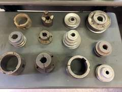 Tote of Taper Lock Bushings for Lathe, & Assorted Pulleys