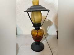 Antique Oil Lamp, Outdoor Light, (2) Candle Holders, & Light Shade
