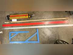 Mayes 96” Ruler, Grade Stick, Tripod, Squares & Straight Edge