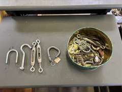 Assorted Pipe Fittings, Eye Screws, U-Bolts & Tensioners