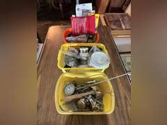 (3) Totes of Assorted Kitchen Goods