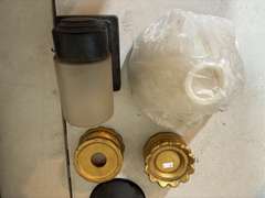 Antique Oil Lamp, Outdoor Light, (2) Candle Holders, & Light Shade