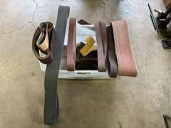 Tote of Assorted Belt Sander Belts