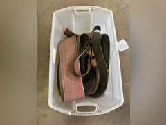 Tote of Assorted Belt Sander Belts