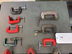 (5) Assorted Spring Clamps & (6) Assorted C-Clamps