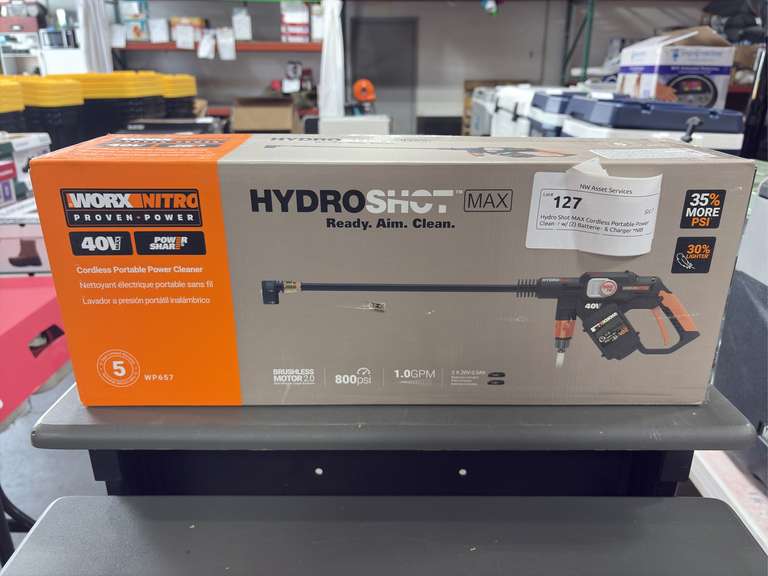 Hydro Shot MAX Cordless Portable Power Cleaner w/ (2) Batteries & Charger *NIB