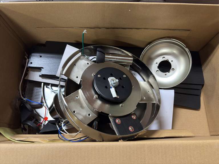 (2) Harbor Breeze Camden 52” Indoor Ceiling Fans - Brushed Nickel, 3 Speed, Espresso & Driftwood Blades