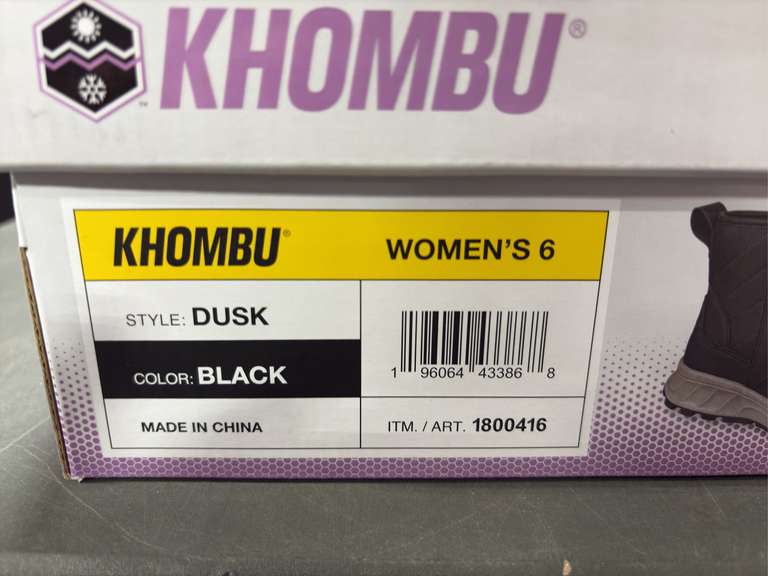 (4) Pairs Khombu Dusk All Weather Ankle Boots -Women’s Black Size 6-