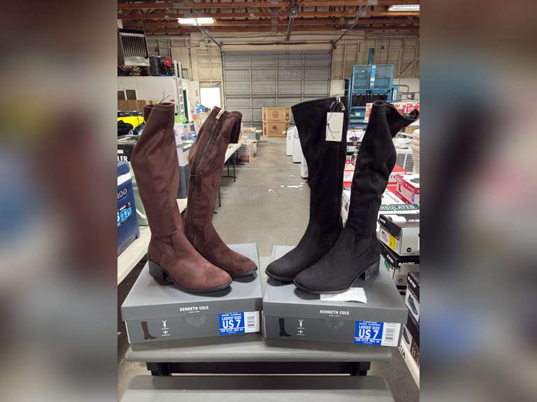 (2) Kenneth Cole Stanford Knee High Boots - Women’s Black & Brown Size 7 -