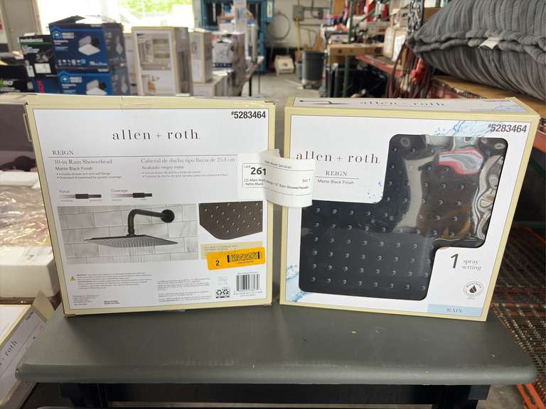 (2) Allen Roth Reign 10" Rain Showerheads - Matte Black