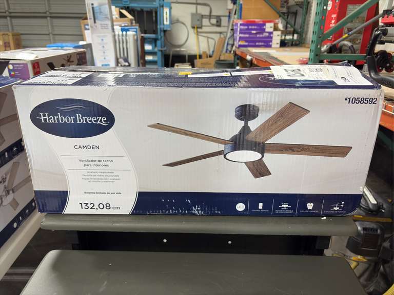 Harbor Breeze Camden 52” Indoor Ceiling Fan - Matte Black, Mocha Espresso Blades