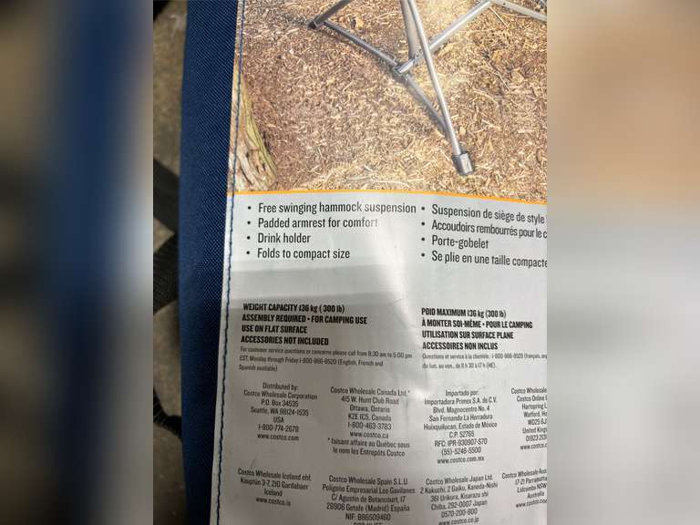 (2) RIO Swinging Hammock Chairs - Blue & White