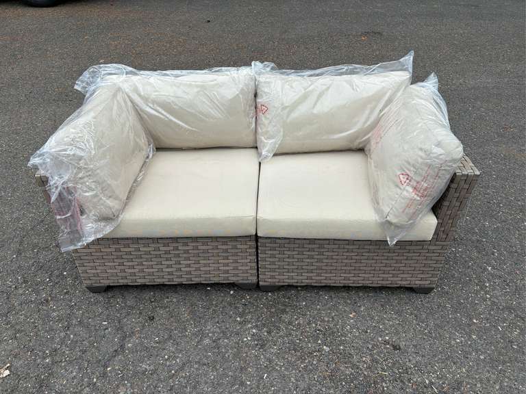 TK CLASSICS LIGHT BROWN 2-PIECE SECTIONAL SOFA *NIB
