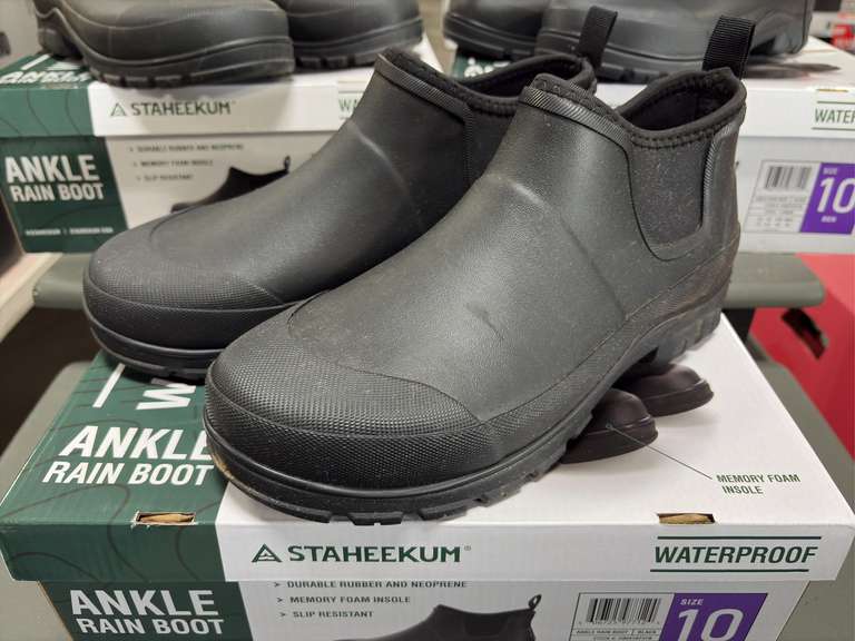 (3) Pairs Staheekum Ankle Waterproof Rain Boots -Men’s Black Size 10-