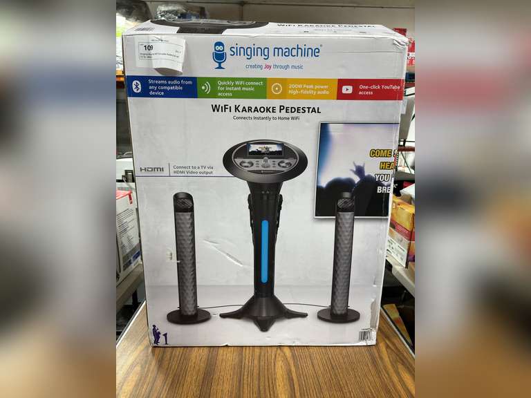Singing Machine WiFi Karaoke Pedestal w/ (2) Speakers *NIB