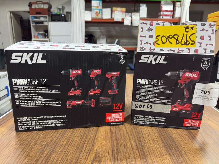 Skil PWRCore 12 5-Tool Combo Kit w/ Compact Drill Driver Kit *Tested/Works