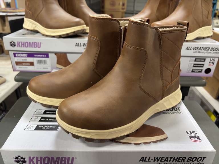 (3) Pairs Khombu Dusk All Weather Ankle Boots -Women’s Brown Size 8-