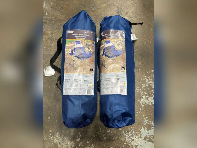 (2) RIO Swinging Hammock Chairs - Blue & White