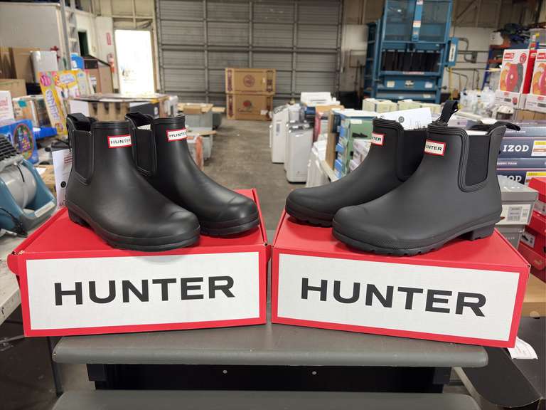 (2) Hunter Original Chelsea Rain Boots -Women’s Black Size 10-