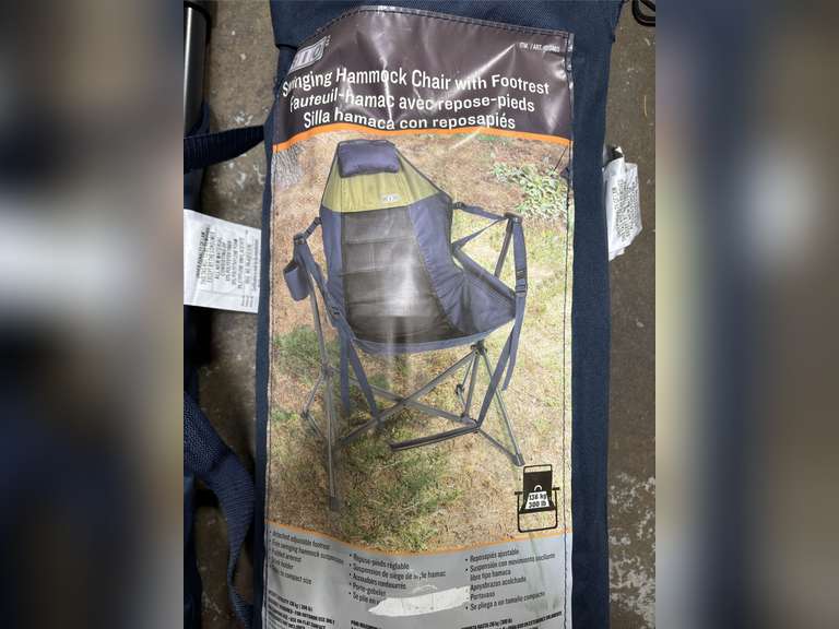 (2) RIO Swinging Hammock Chairs with Foot Rest - Blue & Green