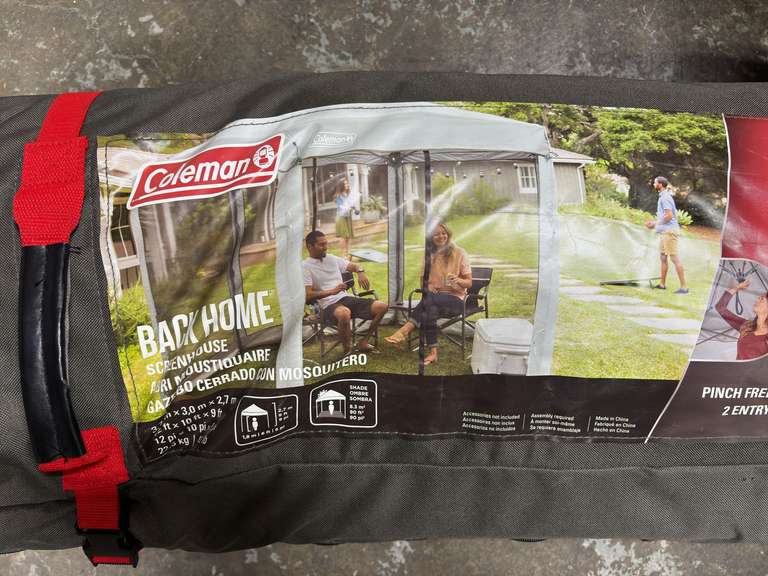 Coleman 12’ x 10’ One Peak Back Home Screenhouse with Roller Bag