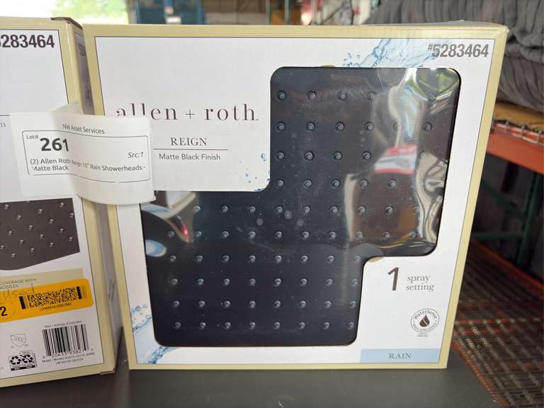 (2) Allen Roth Reign 10" Rain Showerheads - Matte Black