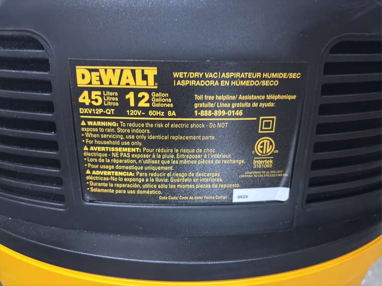 DeWalt Portable Wer/Dry Vacuum -50% Quieter