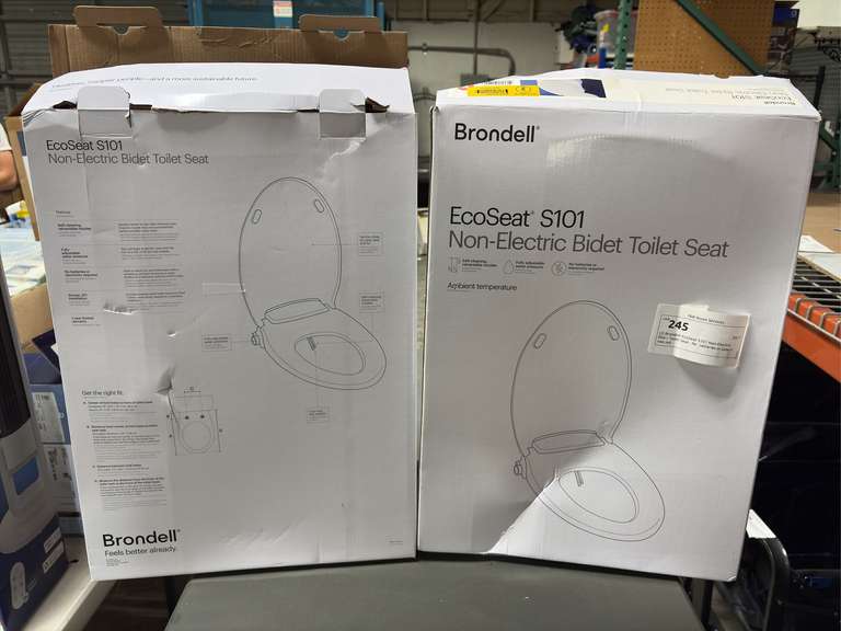 (2) Brondell EcoSeat S101 Non-Electric Bidet Toilet Seat - No batteries or power needed