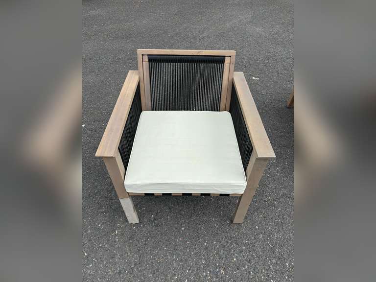 TK Classics - 2 Arm Chairs & 1 Planked Coffee Table Set *NIB