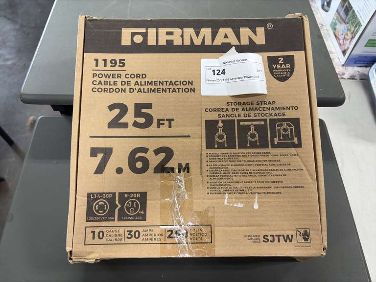 Firman 25ft 1195 Generator Power Cord