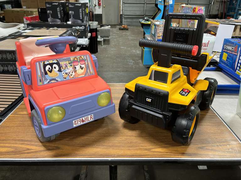 (2) Children’s Toy Ride-On Cars (Bluey & CAT Dumptruck)