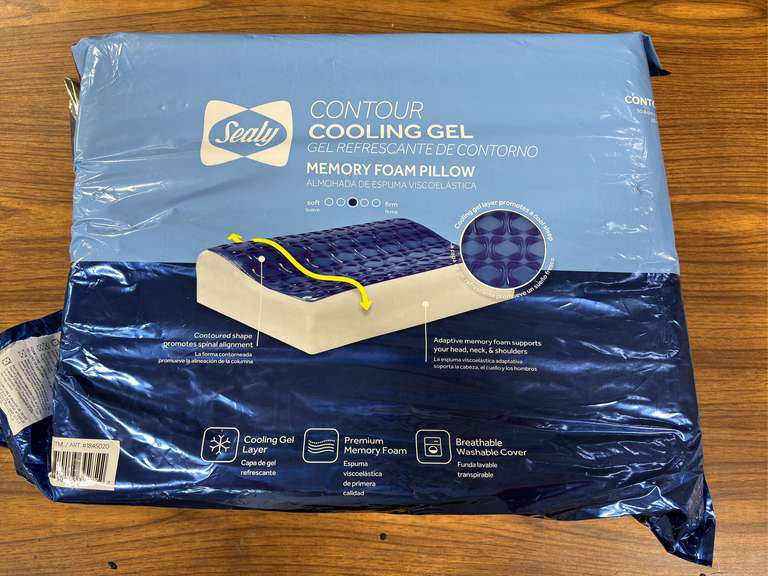 Patterned 6 Pc King Sheet Set & (2) Sealy Contour Cooling Gel Memory Foam Pillows