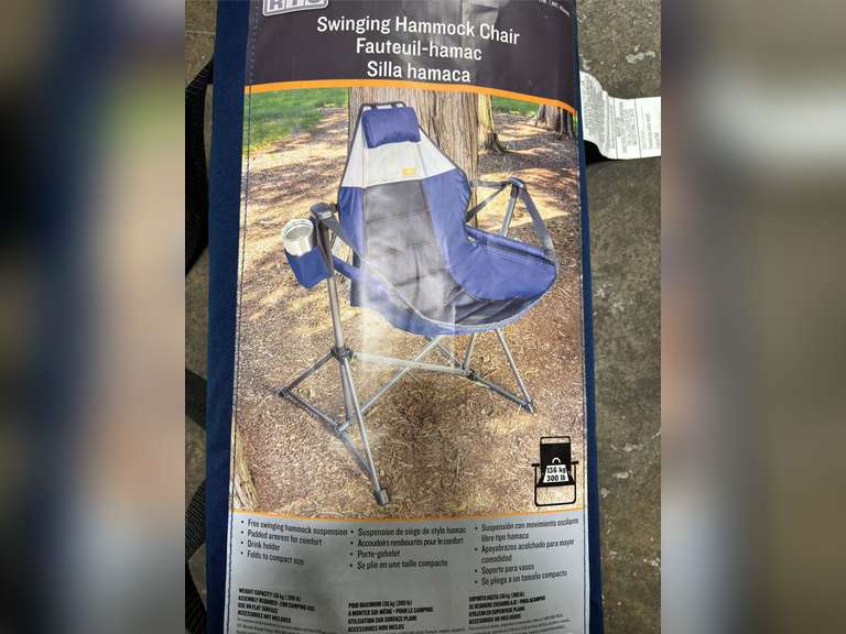 (2) RIO Swinging Hammock Chairs - Blue & White