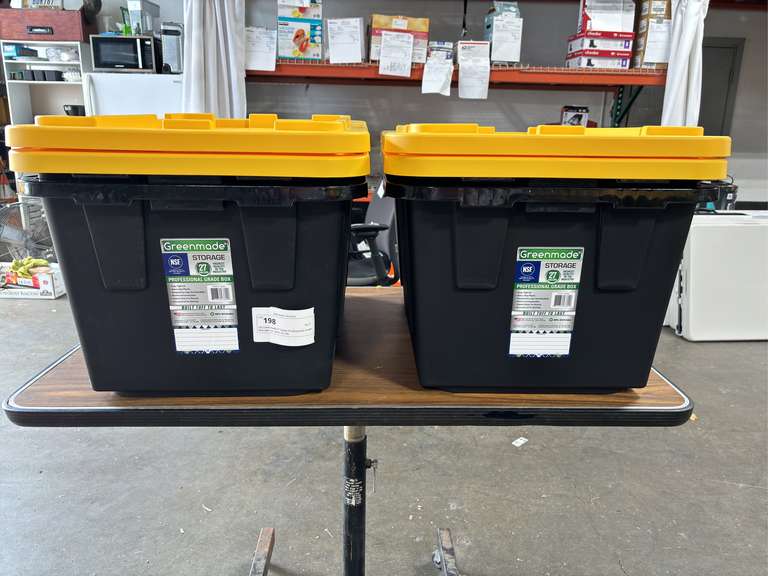 (4) Greenmade 27 Gallon Professional Grade Storage Container w/ Lids