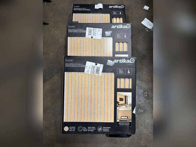 (3) Artika Sonolok 4pk Sound Absorbing Slatted Panel Kits