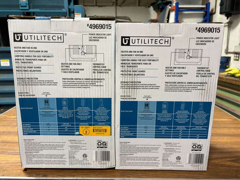 (3) Utilitech Utility Fan Heaters - Heats up to 300sq ft.