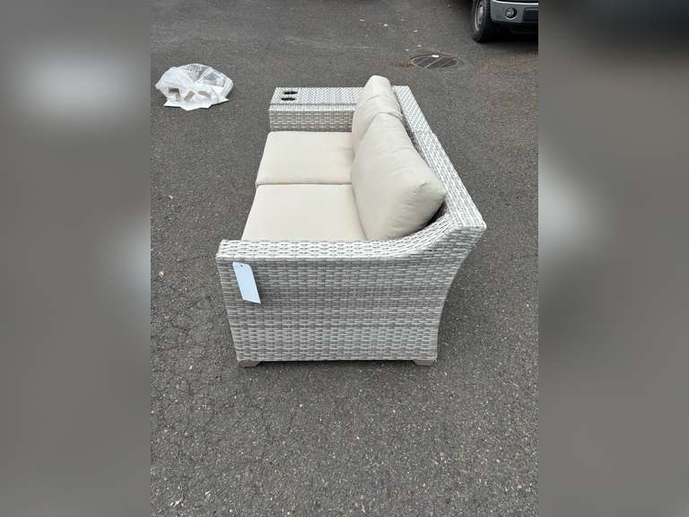 TK CLASSICS LIGHT GRAY 2-PIECE SECTIONAL SOFA w/ (2) CUPHOLDERS