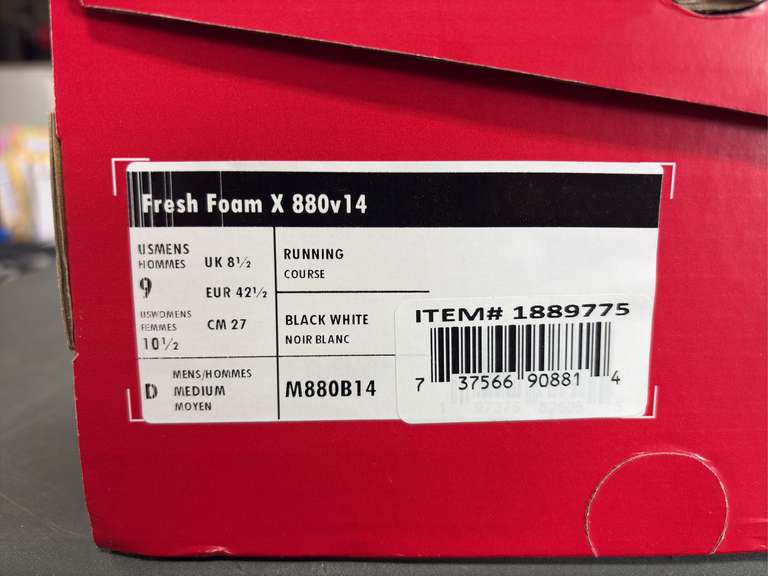 (2) Pairs New Balance Fresh Foam Running Shoes -Men’s Black/White Size 8 & 9- *NIB
