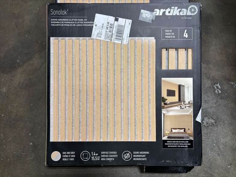 (3) Artika Sonolok 4pk Sound Absorbing Slatted Panel Kits