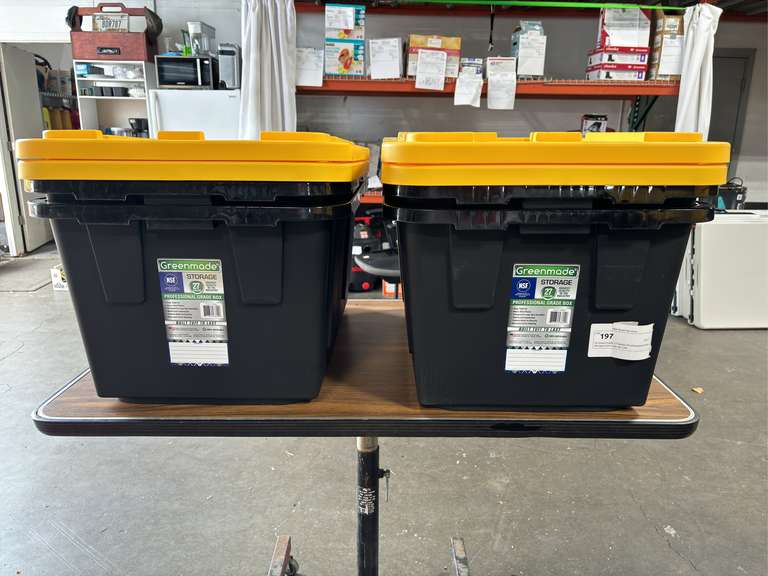 (4) Greenmade 27 Gallon Professional Grade Storage Container w/ Lids