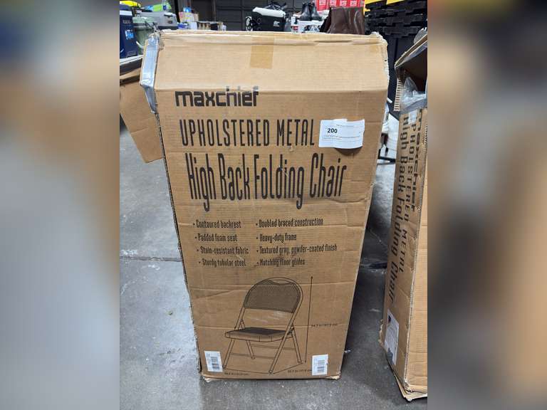 4-Pack Maxchief Upholstered Metal High Back Folding Chairs