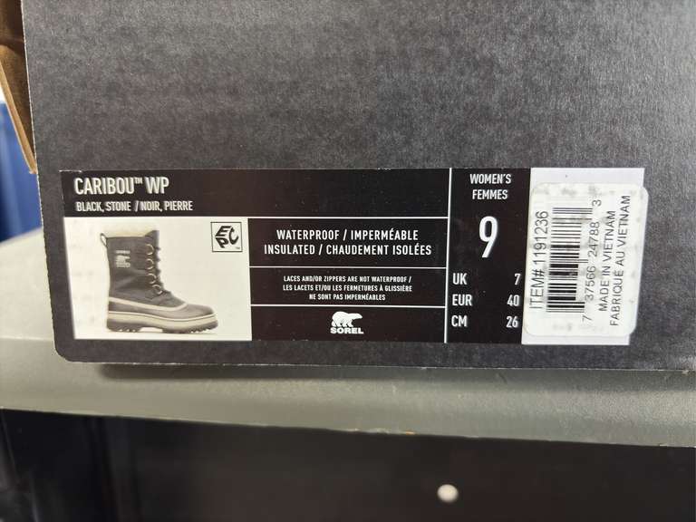 Sorel Caribou Waterproof Boots -Black Stone Women’s Size 9-
