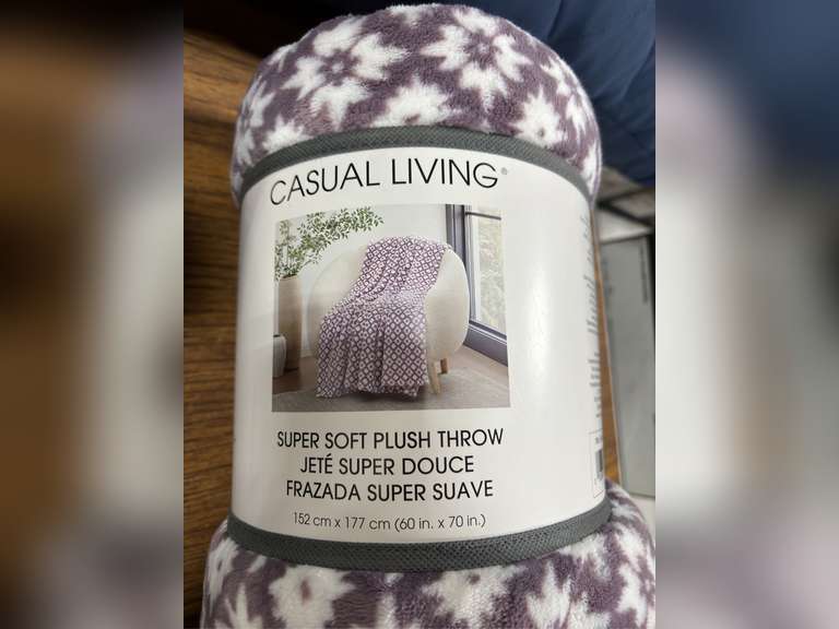 Blue Body Pillow with (2) Casual Living Super Soft Plush Throw