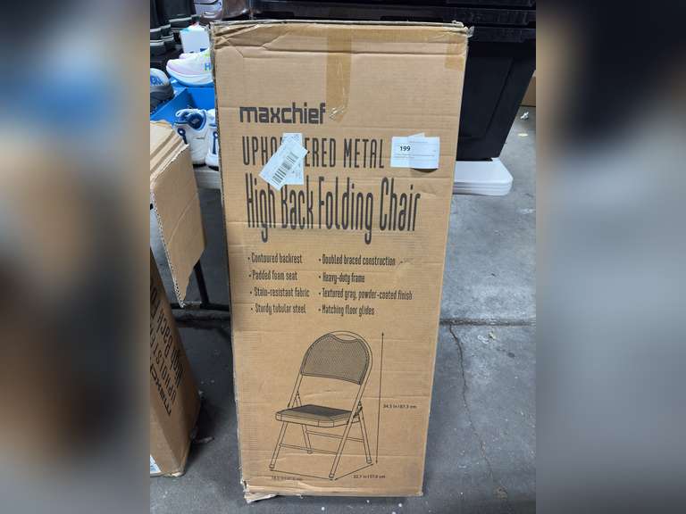 4-Pack Maxchief Upholstered Metal High Back Folding Chairs