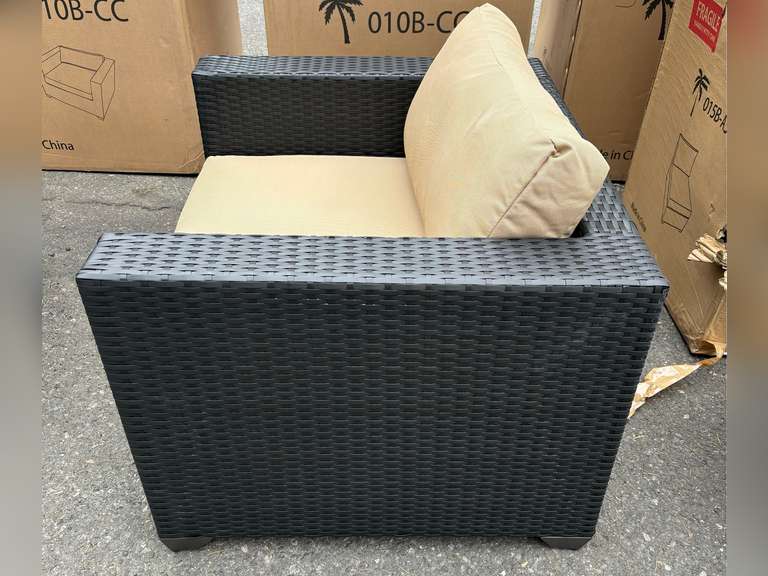 (2) TK CLASSICS BLACK WICKER PATIO CHAIRS *NIB