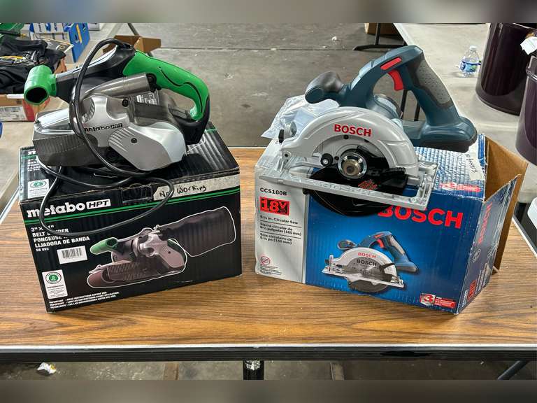 Metabo HPT 3” x 21” Belt Sander & Bosch 18v 6-1/2 In Circular Saw